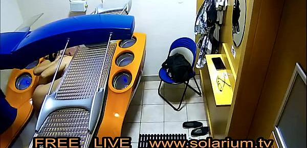  Couple Fucked in the real public solarium with hidden camera filmed